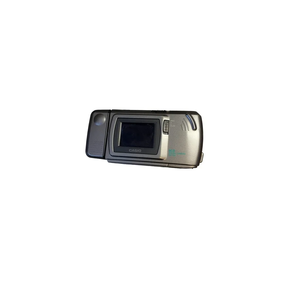 Casio QV-120 LCD Digital Camera Silver Vintage Retro Tech with Case and Manual